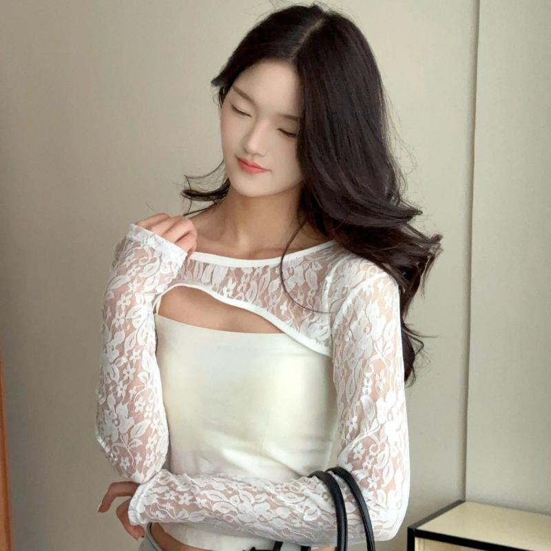 Crop Top Crochet - Sexy Hollow Out See Through Lace