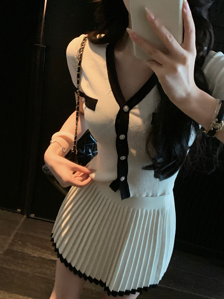 French Small Fragrance Knitted - Crop Top Crochet บทวิจารณ์และราคา