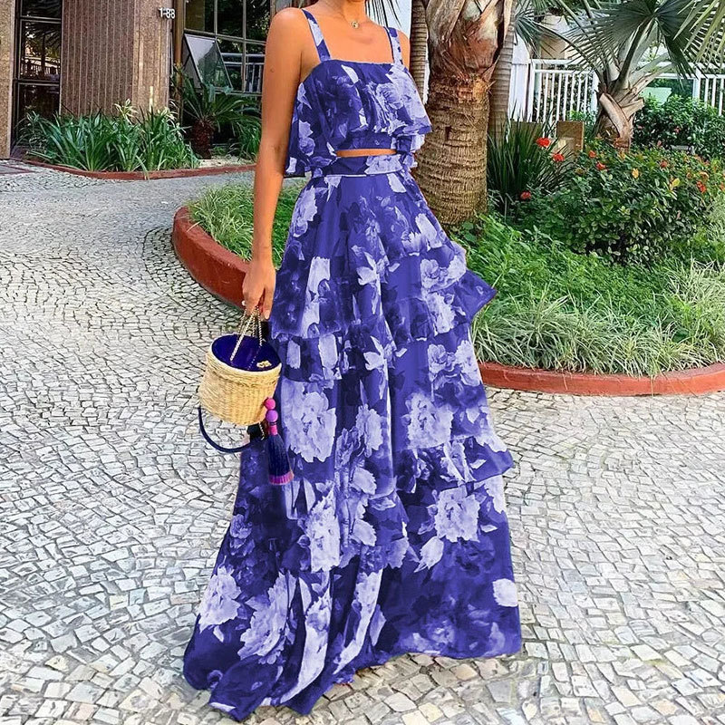 Women's Two Piece Outfits Flor - Romper Floral Print บทวิจารณ์และราคา