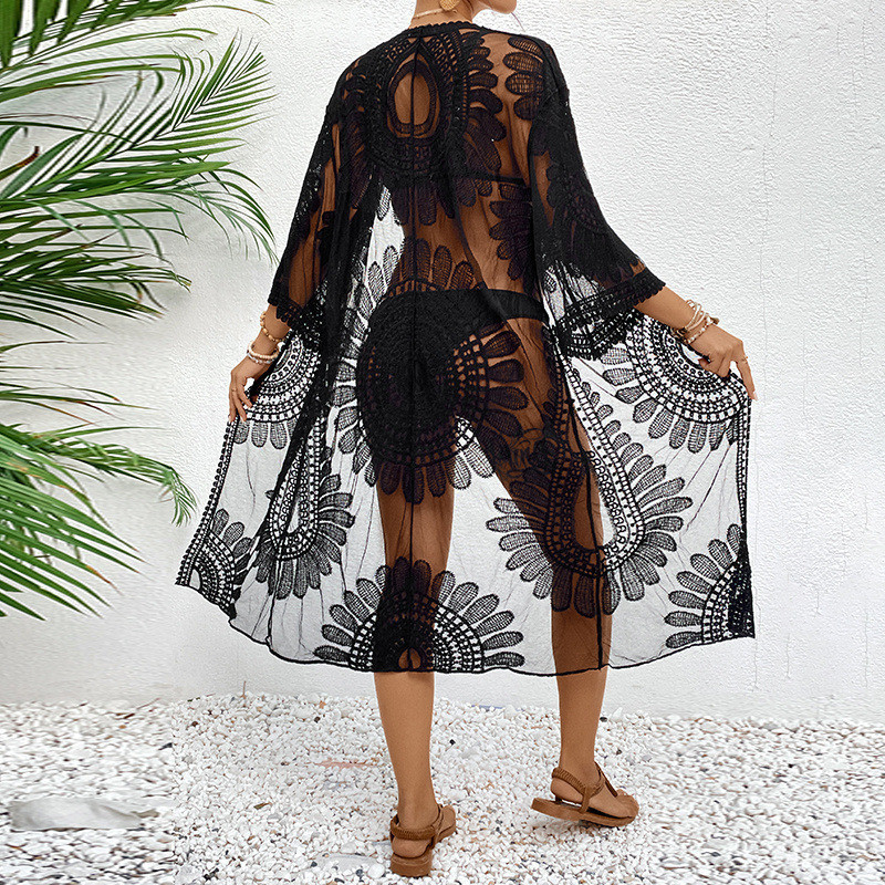 Illusion Sheer Beach Cover 202 - Kimono Sheer Floral บทวิจารณ์และราคา
