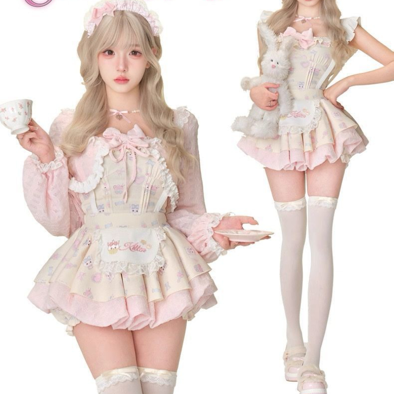 Japanese Sweet Lolita Style 3  - Crop Top Crochet บทวิจารณ์และราคา
