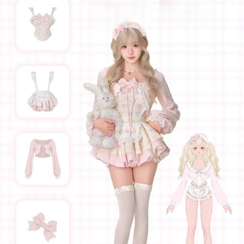 Japanese Sweet Lolita Style 3  - Crop Top Crochet บทวิจารณ์และราคา