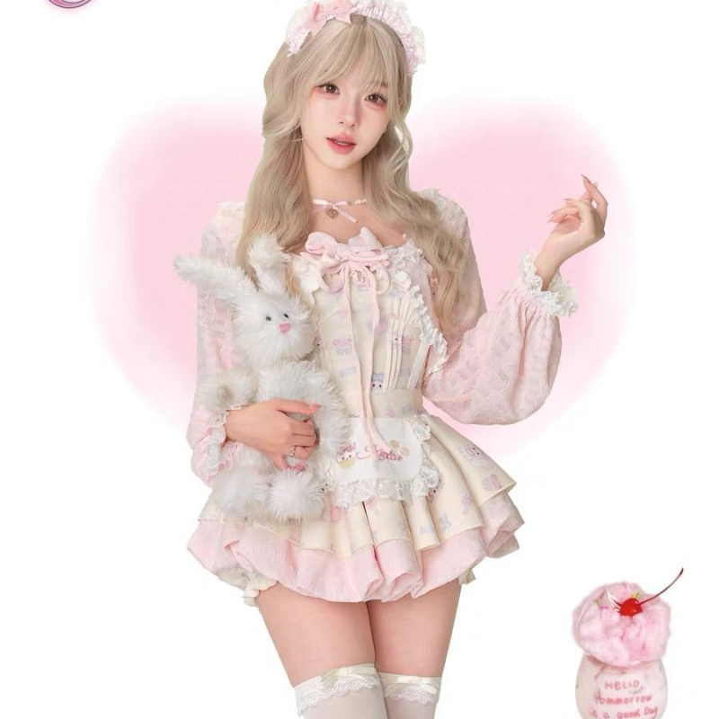 Japanese Sweet Lolita Style 3  - Crop Top Crochet บทวิจารณ์และราคา