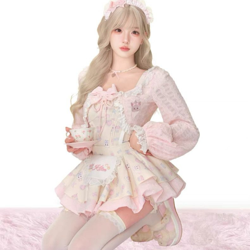 Japanese Sweet Lolita Style 3  - Crop Top Crochet บทวิจารณ์และราคา