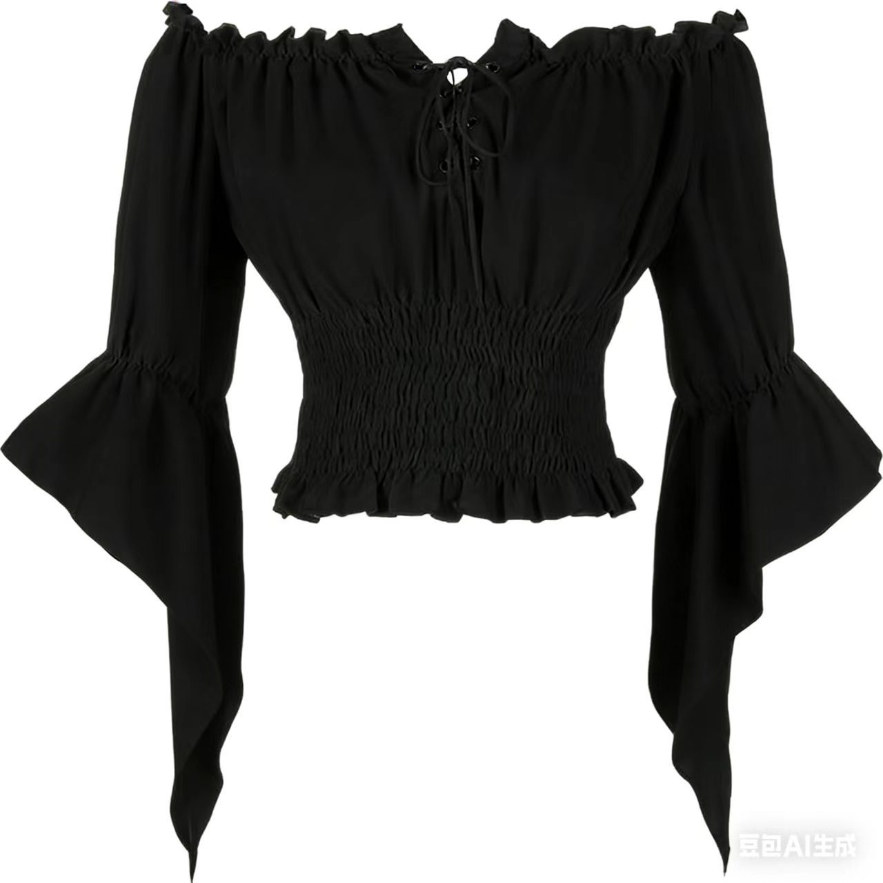 Renaissance Medieval Aristocra - Blouse Off Shoulder บทวิจารณ์และราคา
