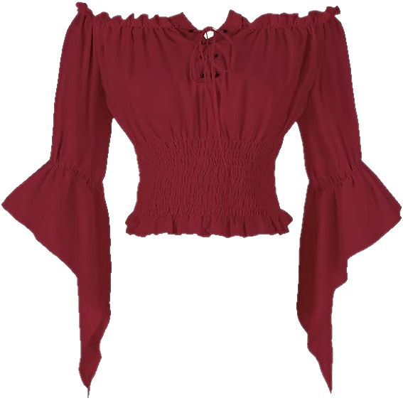 Renaissance Medieval Aristocra - Blouse Off Shoulder บทวิจารณ์และราคา