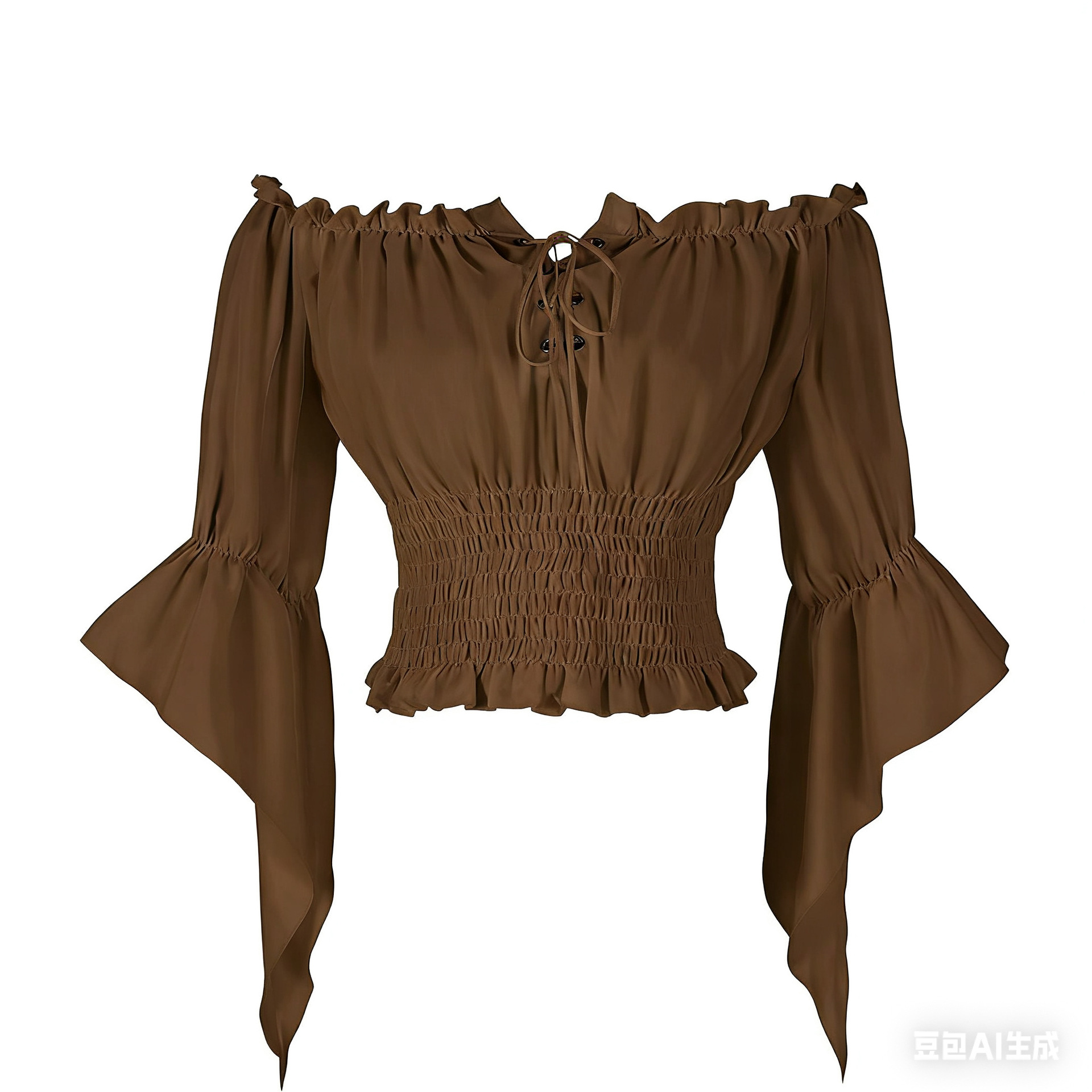 Renaissance Medieval Aristocra - Blouse Off Shoulder บทวิจารณ์และราคา