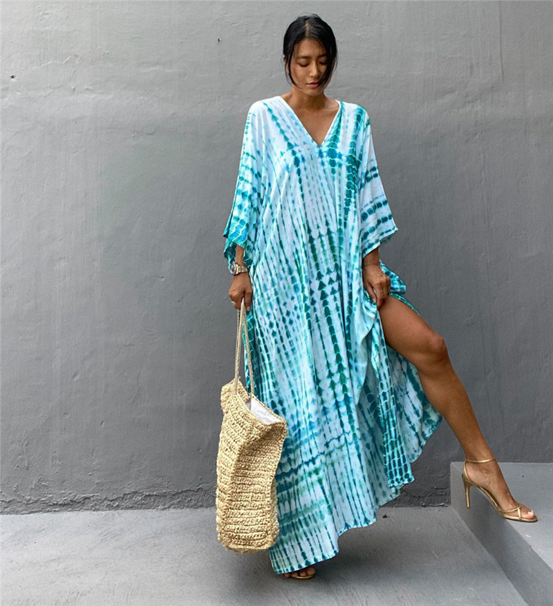 Plus Size Women Beachwear Long - Cover Up Kaftan บทวิจารณ์และราคา