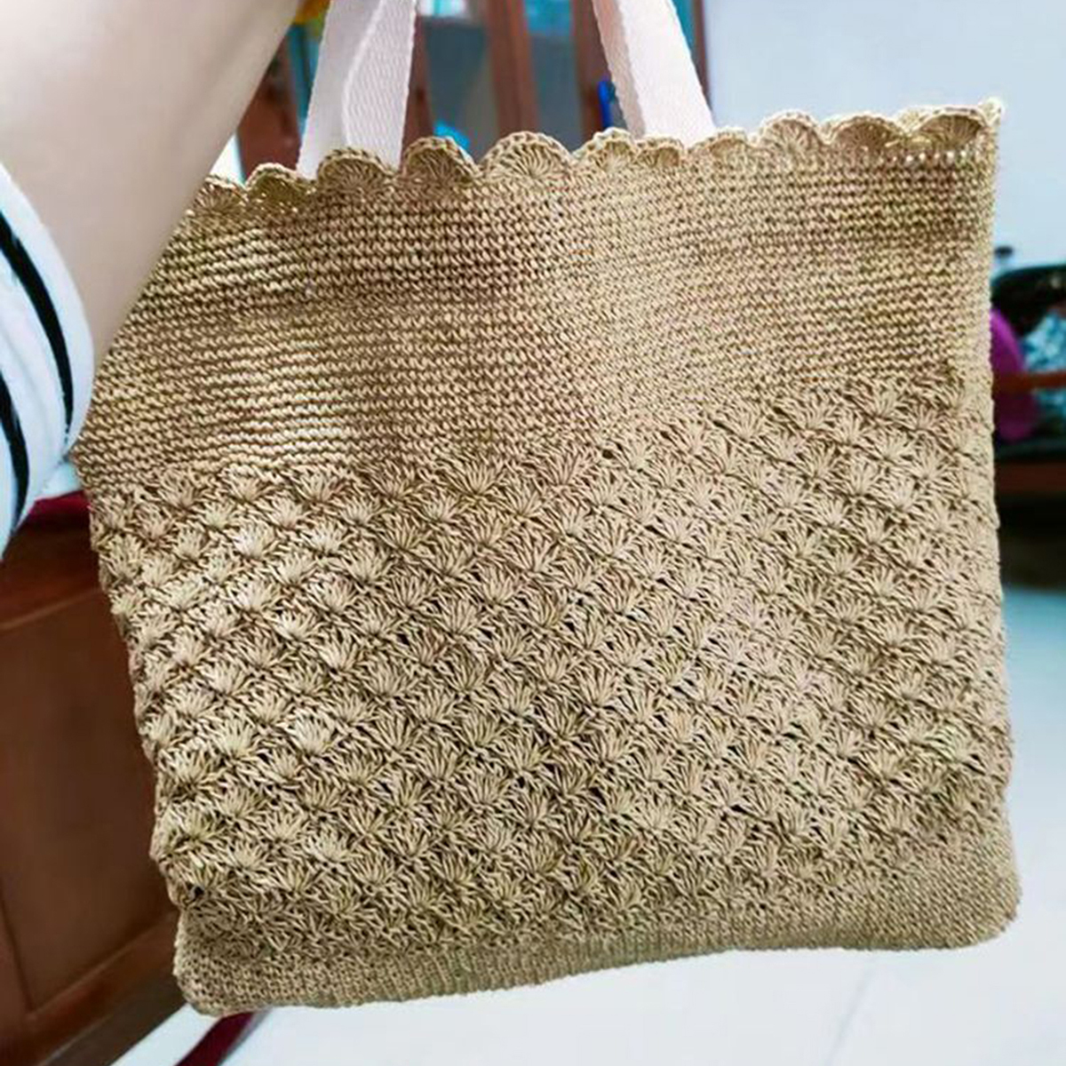 100g Raffia Straw Yarn Handmad - Crochet Bag Raffia บทวิจารณ์และราคา
