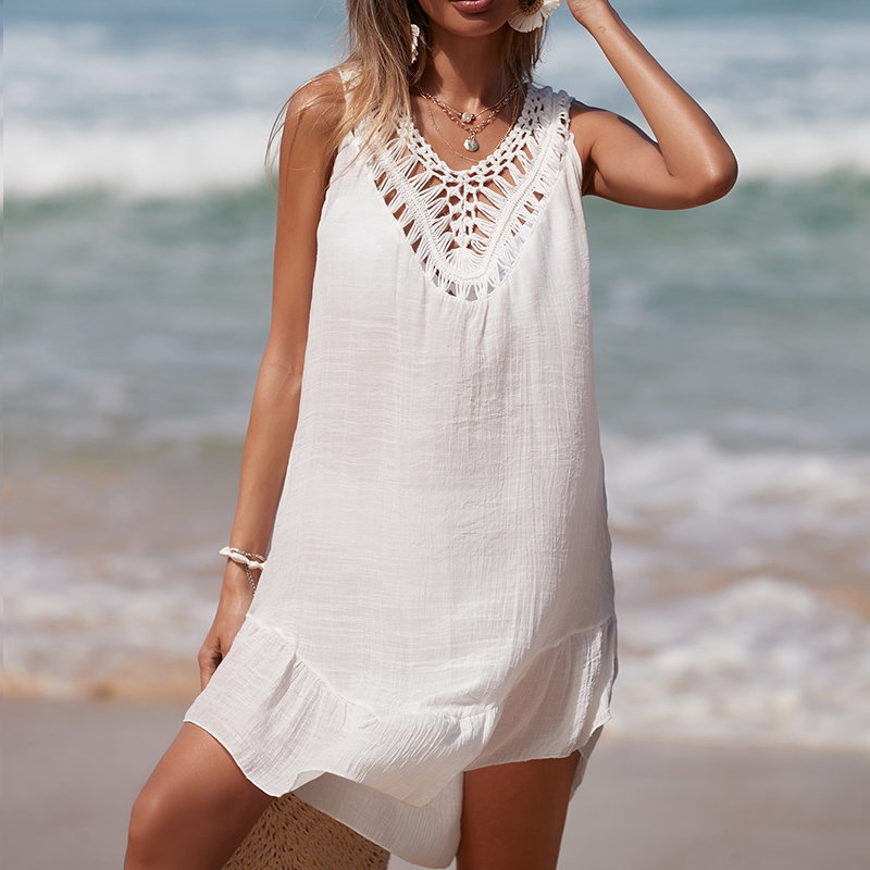 Women V-Neck Backless Hollow O - Cover Up Kaftan บทวิจารณ์และราคา