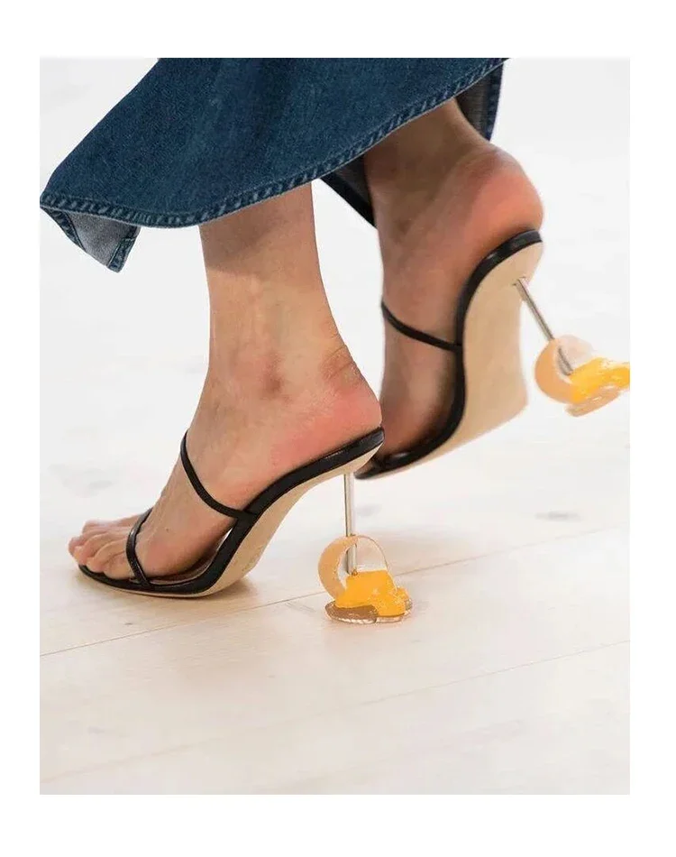 Summer Strappy Sandals Open To - Sandal Strappy Heeled บทวิจารณ์และราคา
