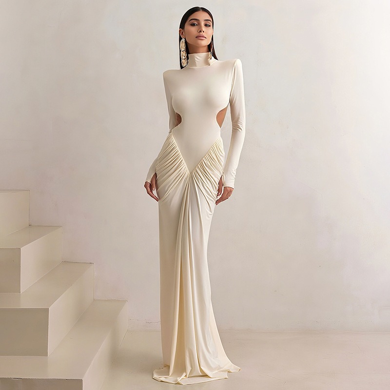 Women Backless Long Dress Turt - Maxi Dress Halter บทวิจารณ์และราคา
