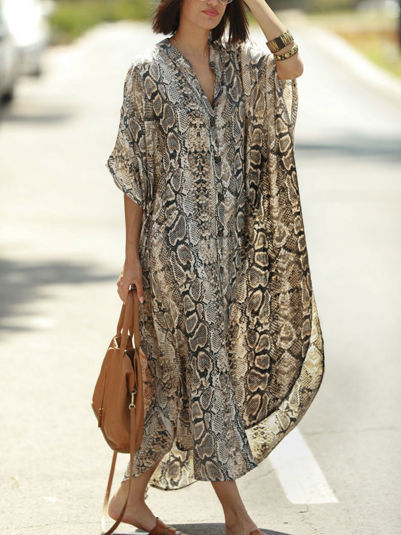 Bohemian Print Beach Cover-Up  - Cover Up Kaftan บทวิจารณ์และราคา