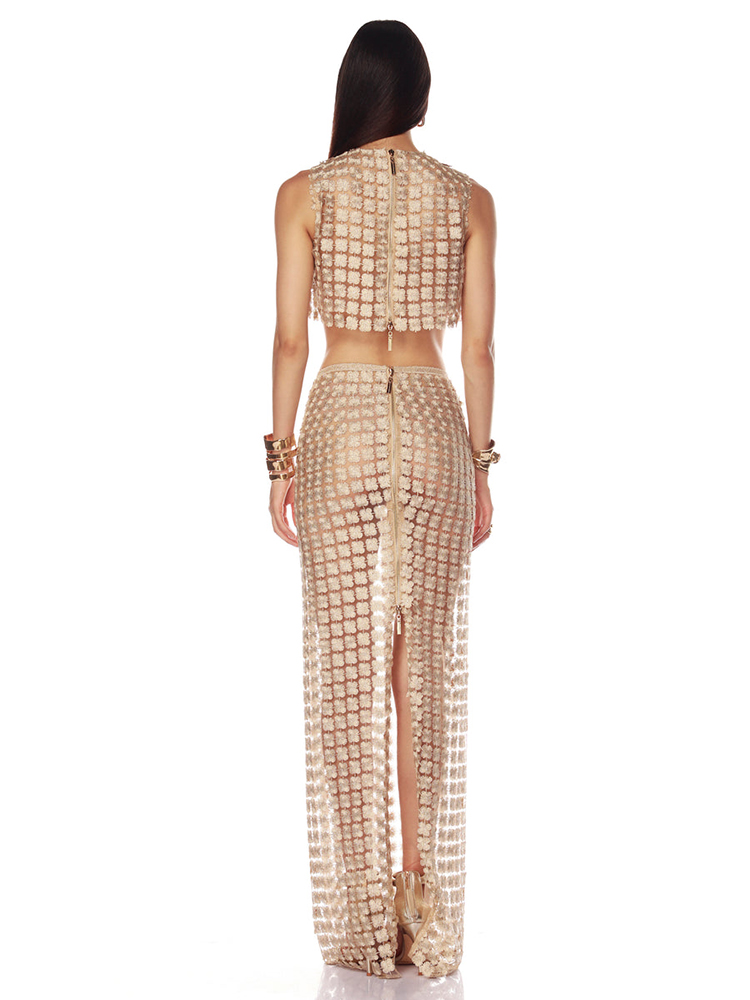 VC Stylish Beige Sleeveless Cr - Crop Top Crochet บทวิจารณ์และราคา