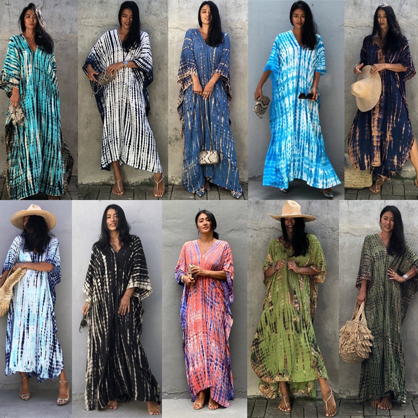 Plus Size Women Beachwear Long - Cover Up Kaftan บทวิจารณ์และราคา
