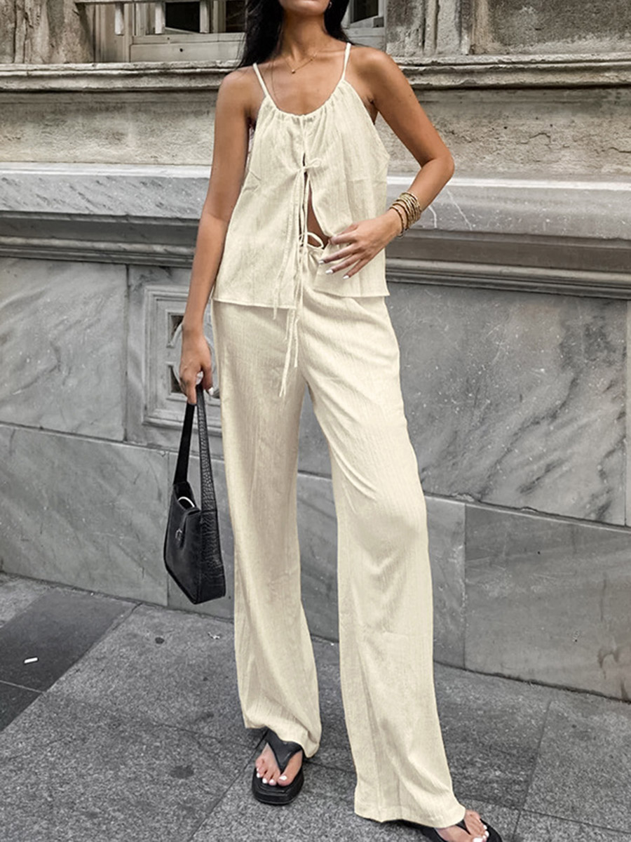 2026 Women Two Piece Set Women - Linen Pant Wide บทวิจารณ์และราคา