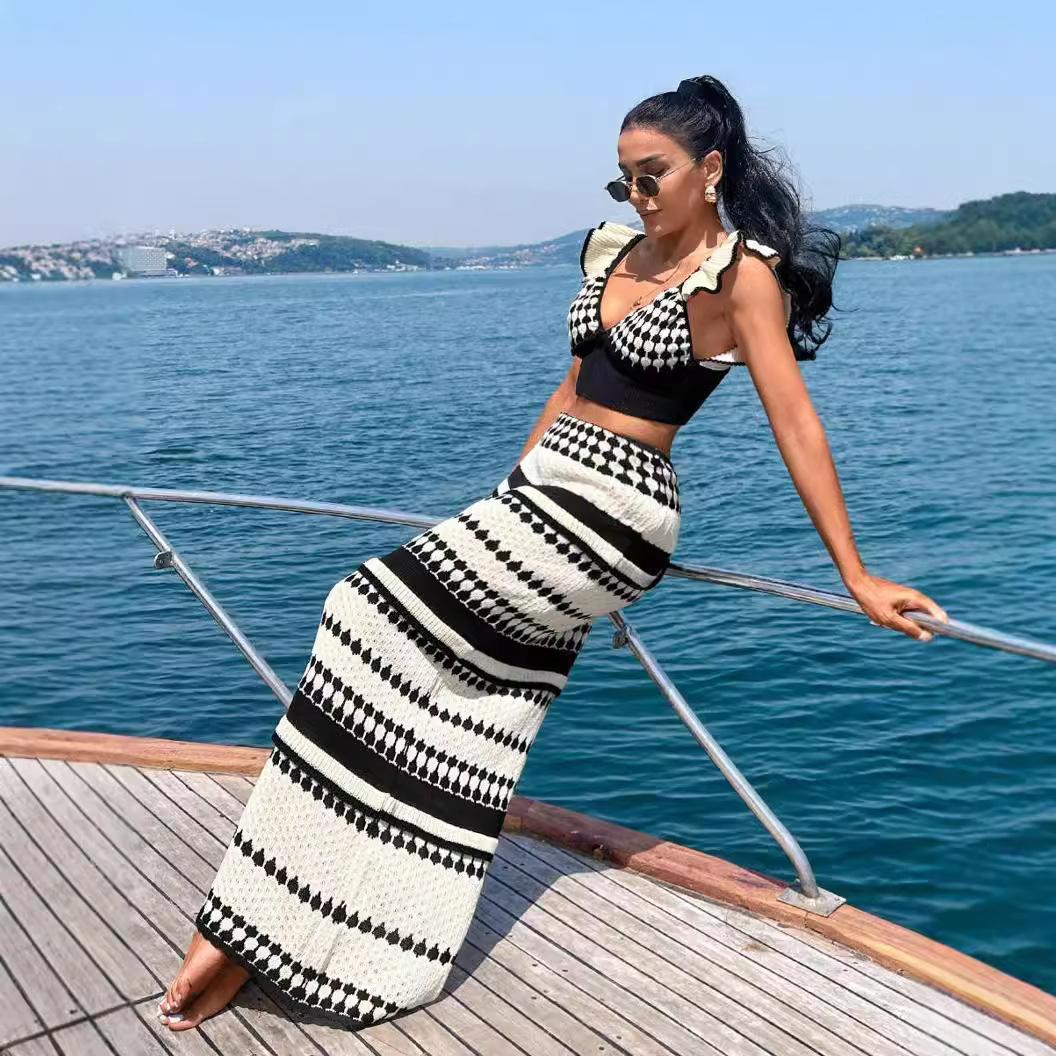Bohemian Knitted Crop Top And  - Crop Top Crochet บทวิจารณ์และราคา
