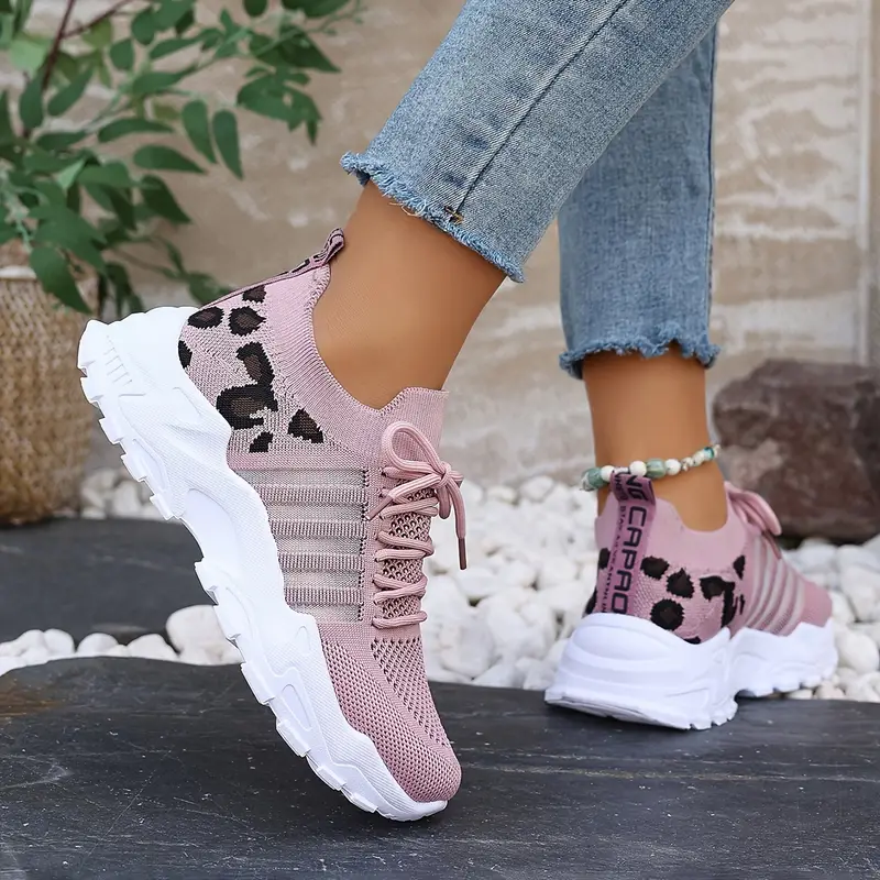 Leopard Print Knit Women's Sne - Wedge Espadrille Women บทวิจารณ์และราคา