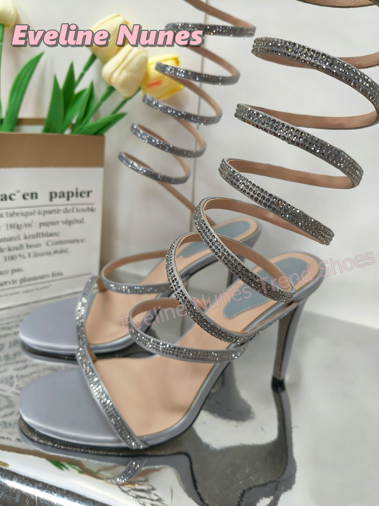 Women Pink Rhinestone Sexy San - Sandal Strappy Heeled บทวิจารณ์และราคา