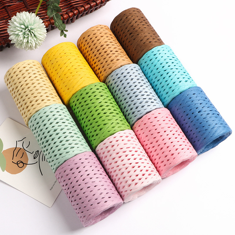 150M Natural Raffia Straw Yarn - Crochet Bag Raffia บทวิจารณ์และราคา