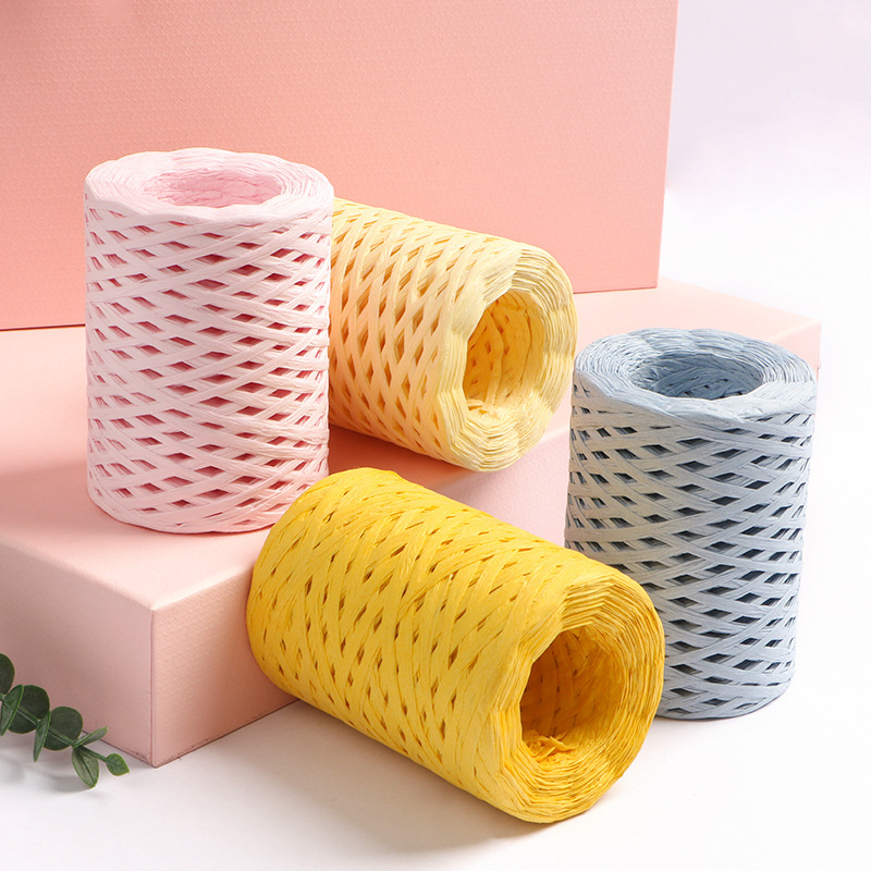 150M Natural Raffia Straw Yarn - Crochet Bag Raffia บทวิจารณ์และราคา