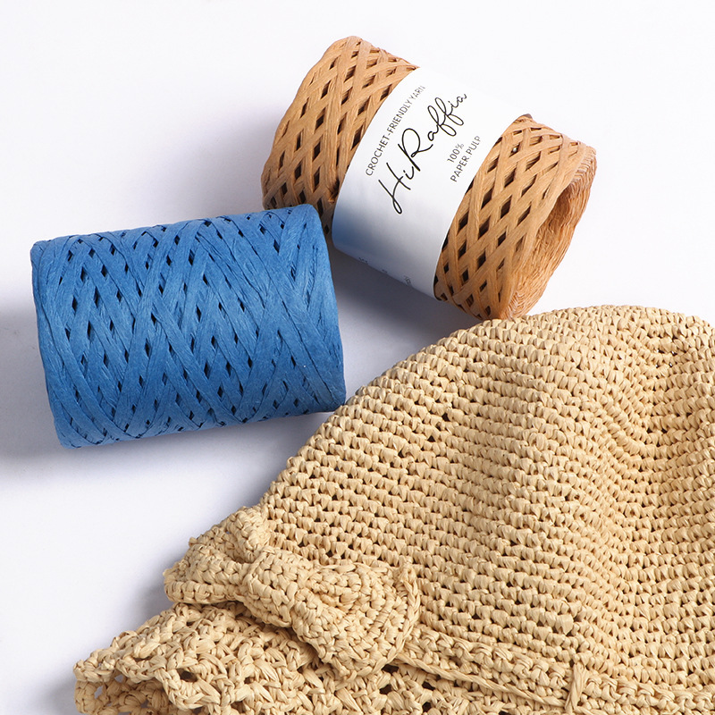 150M Natural Raffia Straw Yarn - Crochet Bag Raffia บทวิจารณ์และราคา