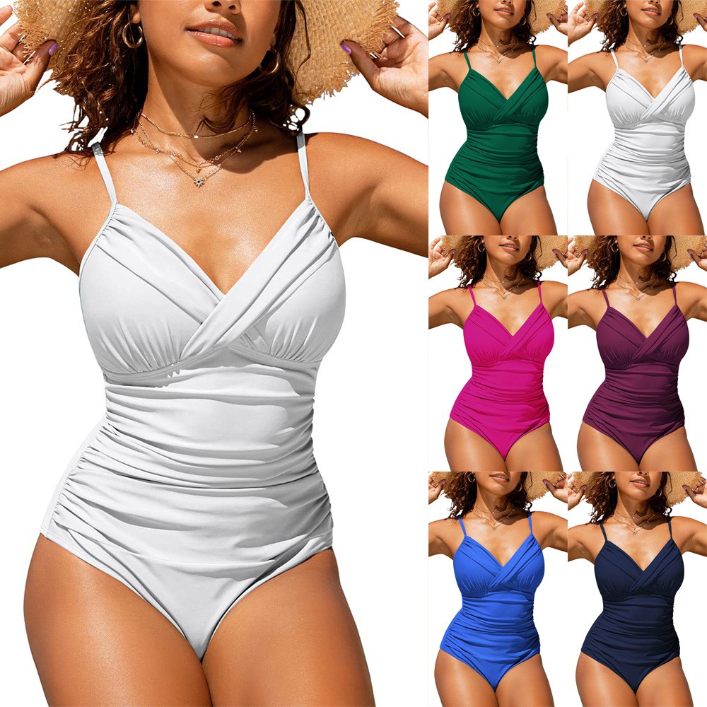 Woman Bikini Tankini Swimsuit  - Swimsuit Bikini Ruched บทวิจารณ์และราคา