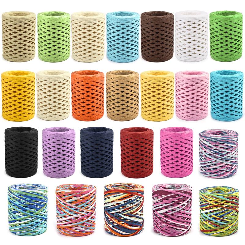 100M Natural Raffia Straw Yarn - Crochet Bag Raffia บทวิจารณ์และราคา