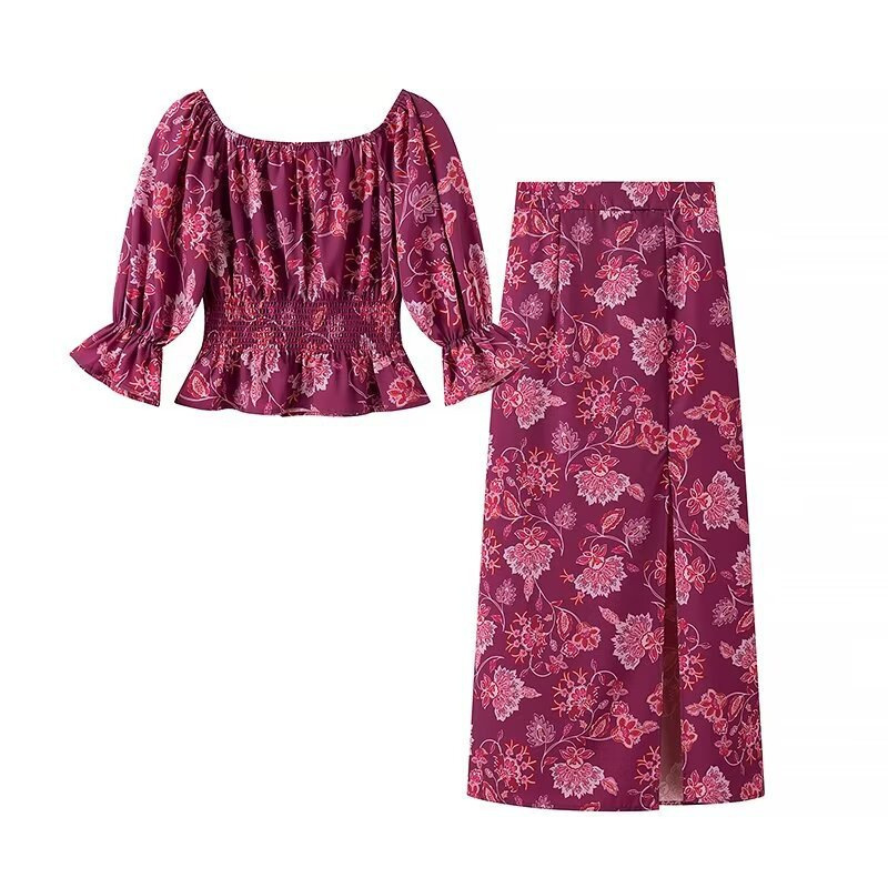Women's Fashion Printed Off-Sh - Blouse Off Shoulder บทวิจารณ์และราคา