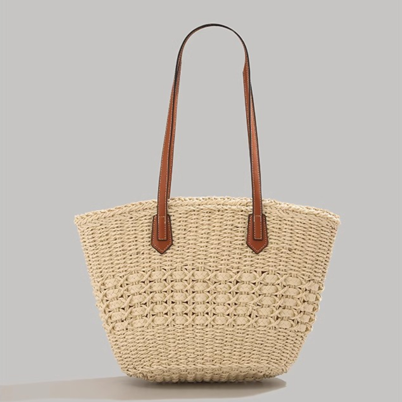 Extra-Large Foldable Straw Tot - Tote Bag Beach บทวิจารณ์และราคา