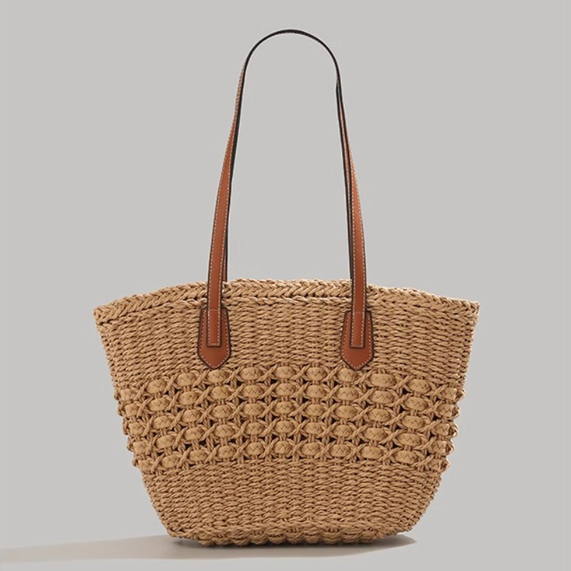 Extra-Large Foldable Straw Tot - Tote Bag Beach บทวิจารณ์และราคา