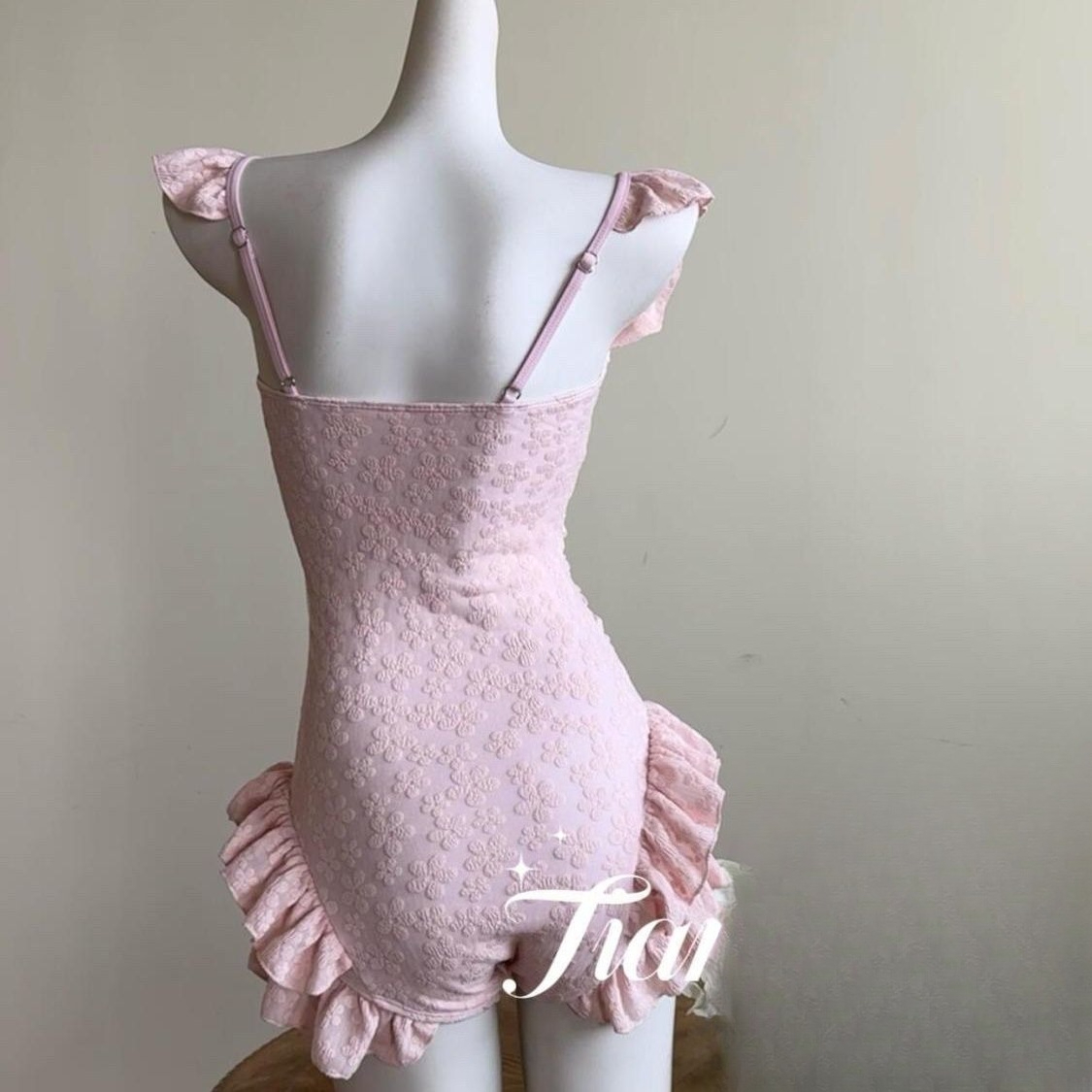 Swimsuit Women Pink Jacquard F - Swimsuit Bikini Ruched บทวิจารณ์และราคา