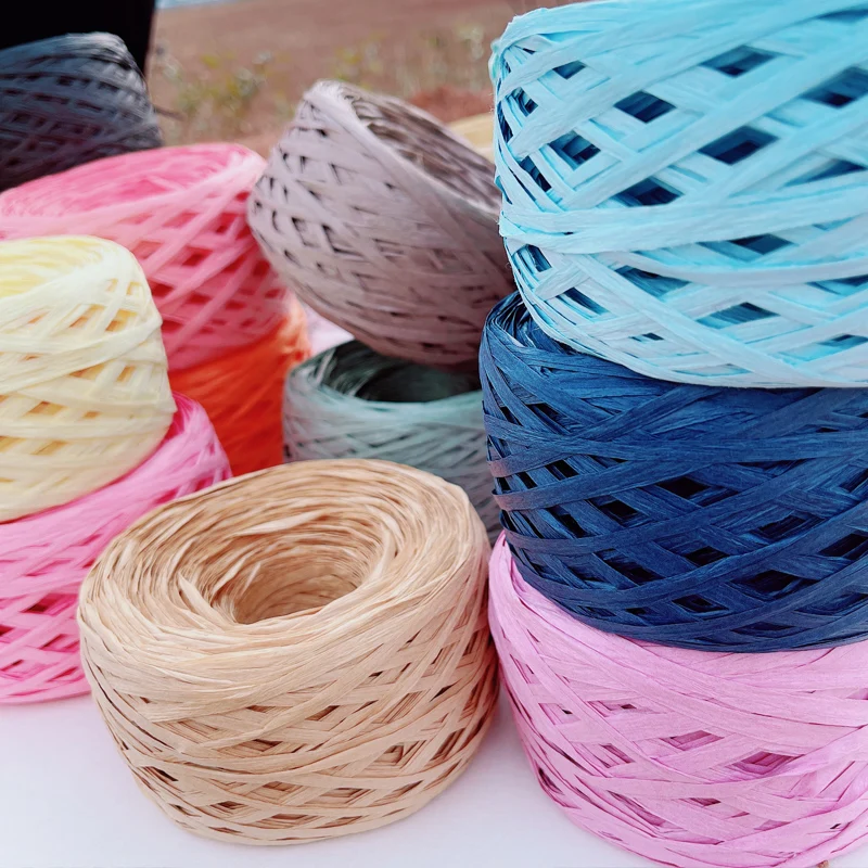 180m raffia Yarn paper Grass f - Crochet Bag Raffia บทวิจารณ์และราคา