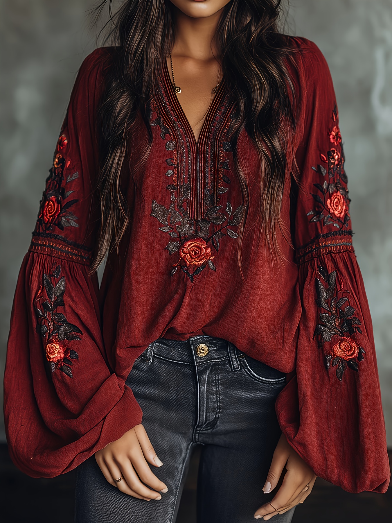 Women‘s Spring Blouse Retro Em - Blouse Off Shoulder บทวิจารณ์และราคา