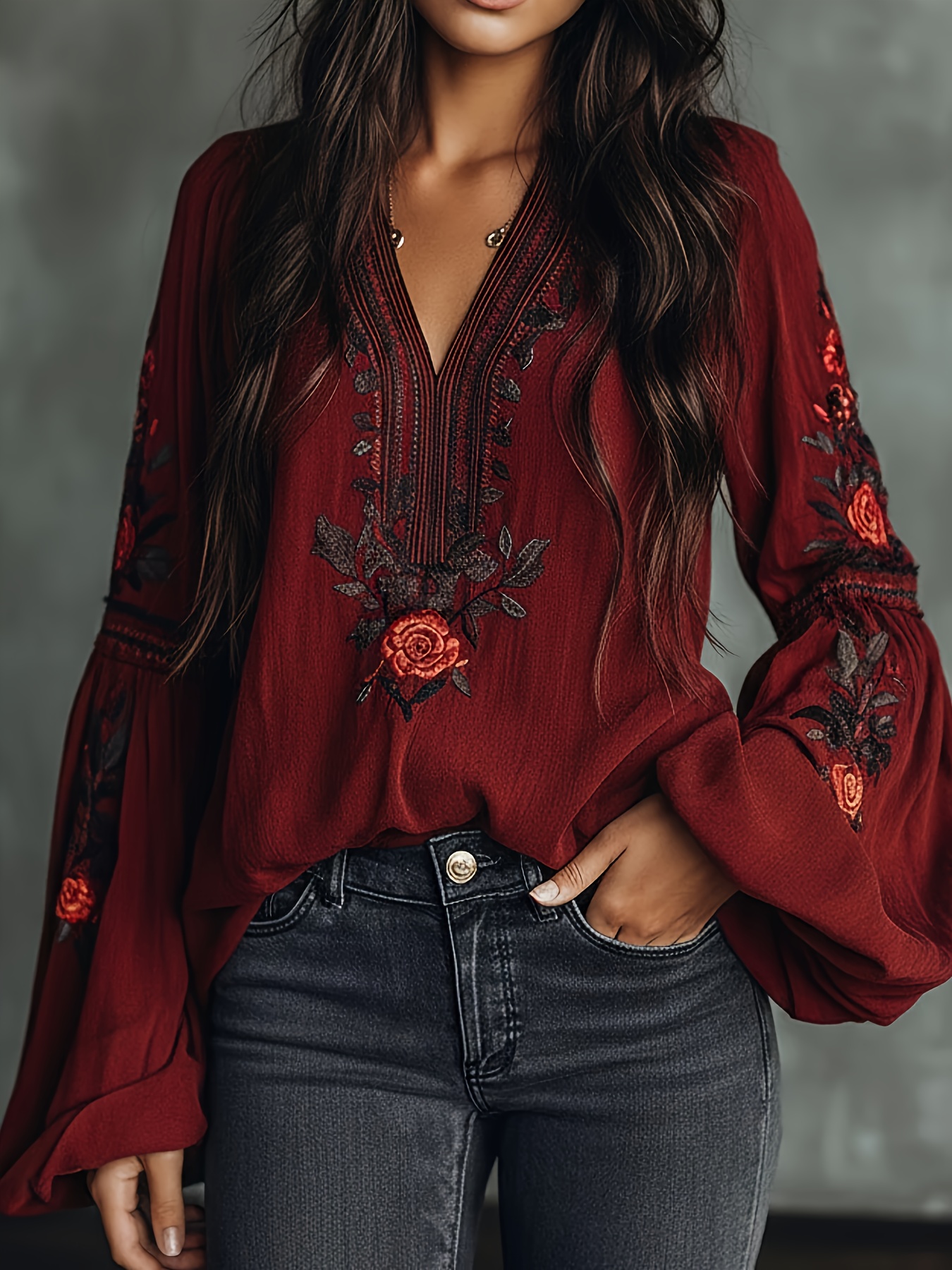Women‘s Spring Blouse Retro Em - Blouse Off Shoulder บทวิจารณ์และราคา