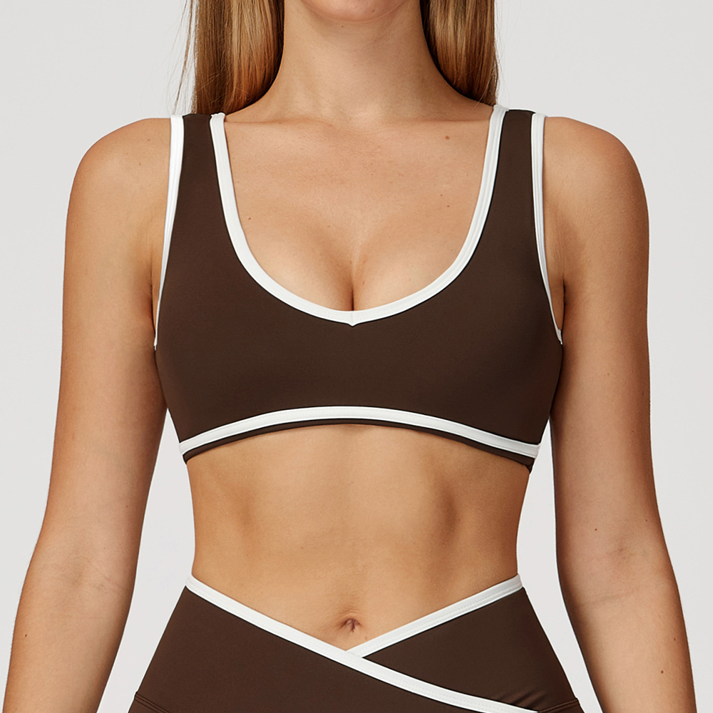V-Neck Sports Bra Women Top Pu - Crop Top Crochet บทวิจารณ์และราคา