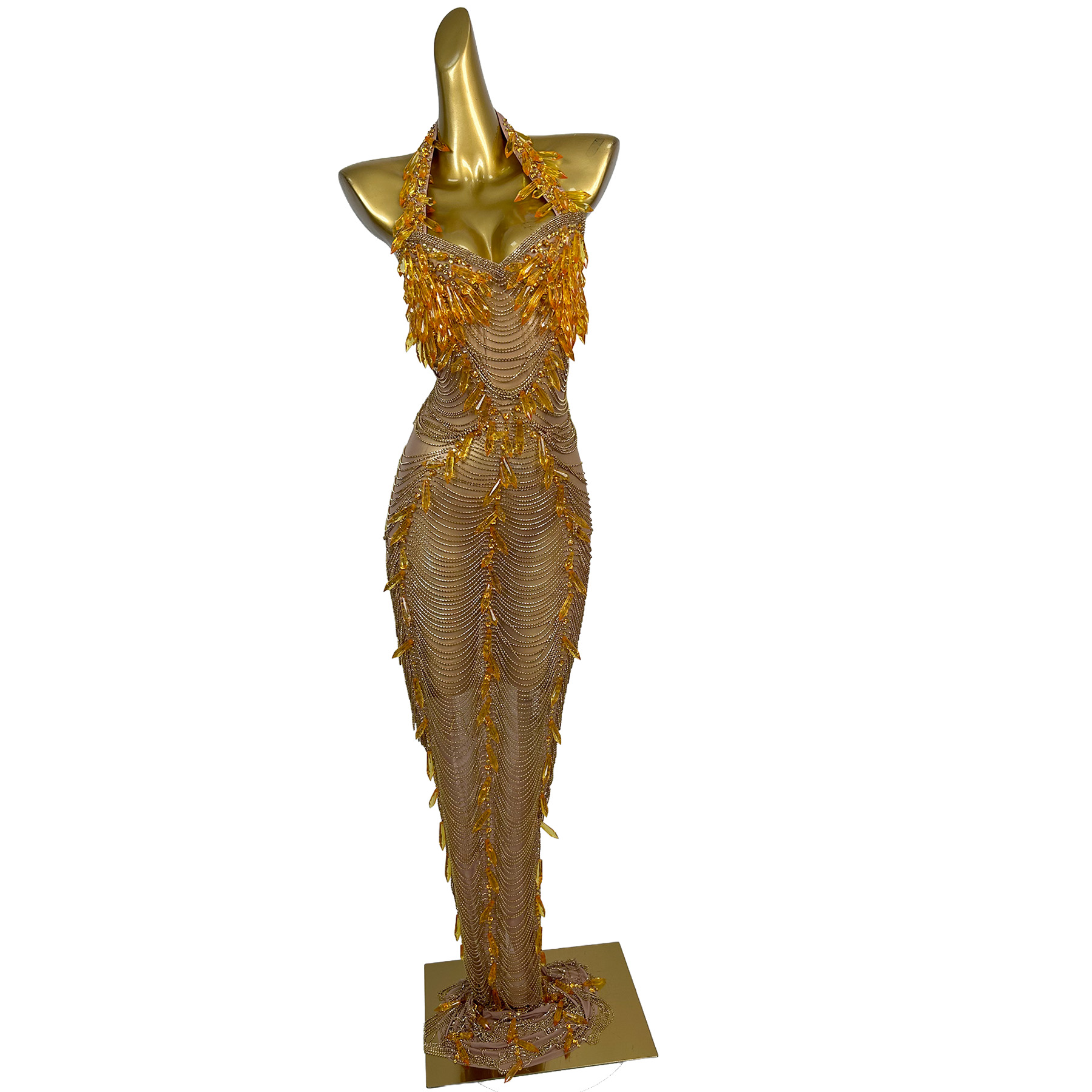 Ailisi Women Luxury Gold Cryst - Maxi Dress Halter บทวิจารณ์และราคา