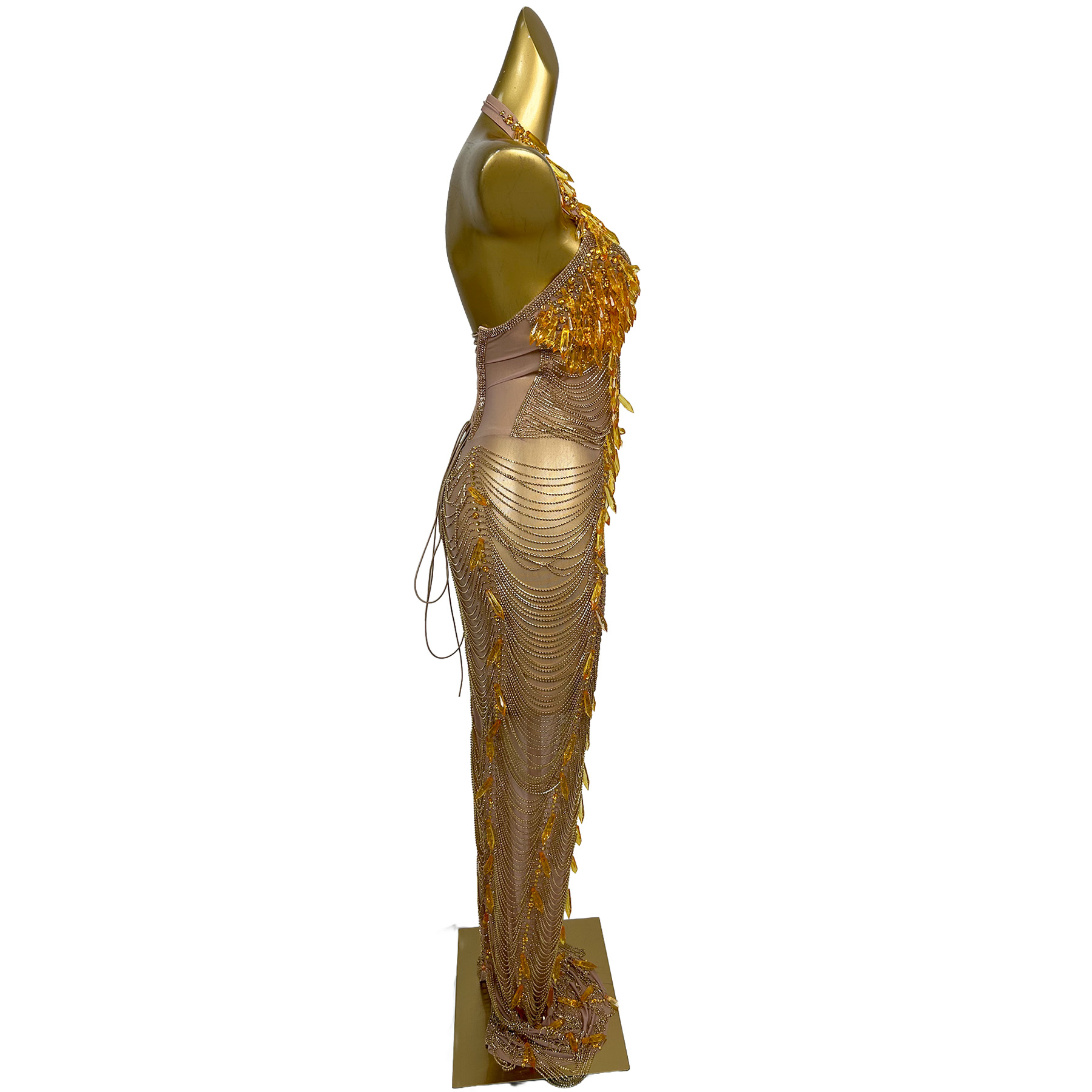 Ailisi Women Luxury Gold Cryst - Maxi Dress Halter บทวิจารณ์และราคา