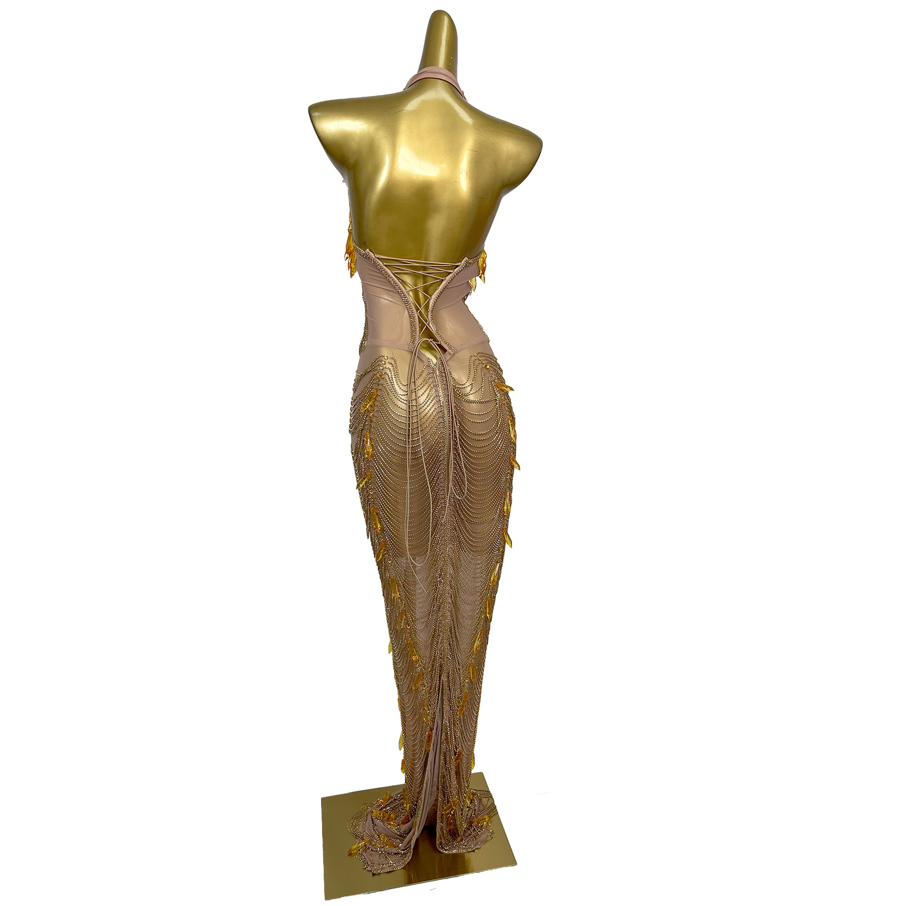 Ailisi Women Luxury Gold Cryst - Maxi Dress Halter บทวิจารณ์และราคา