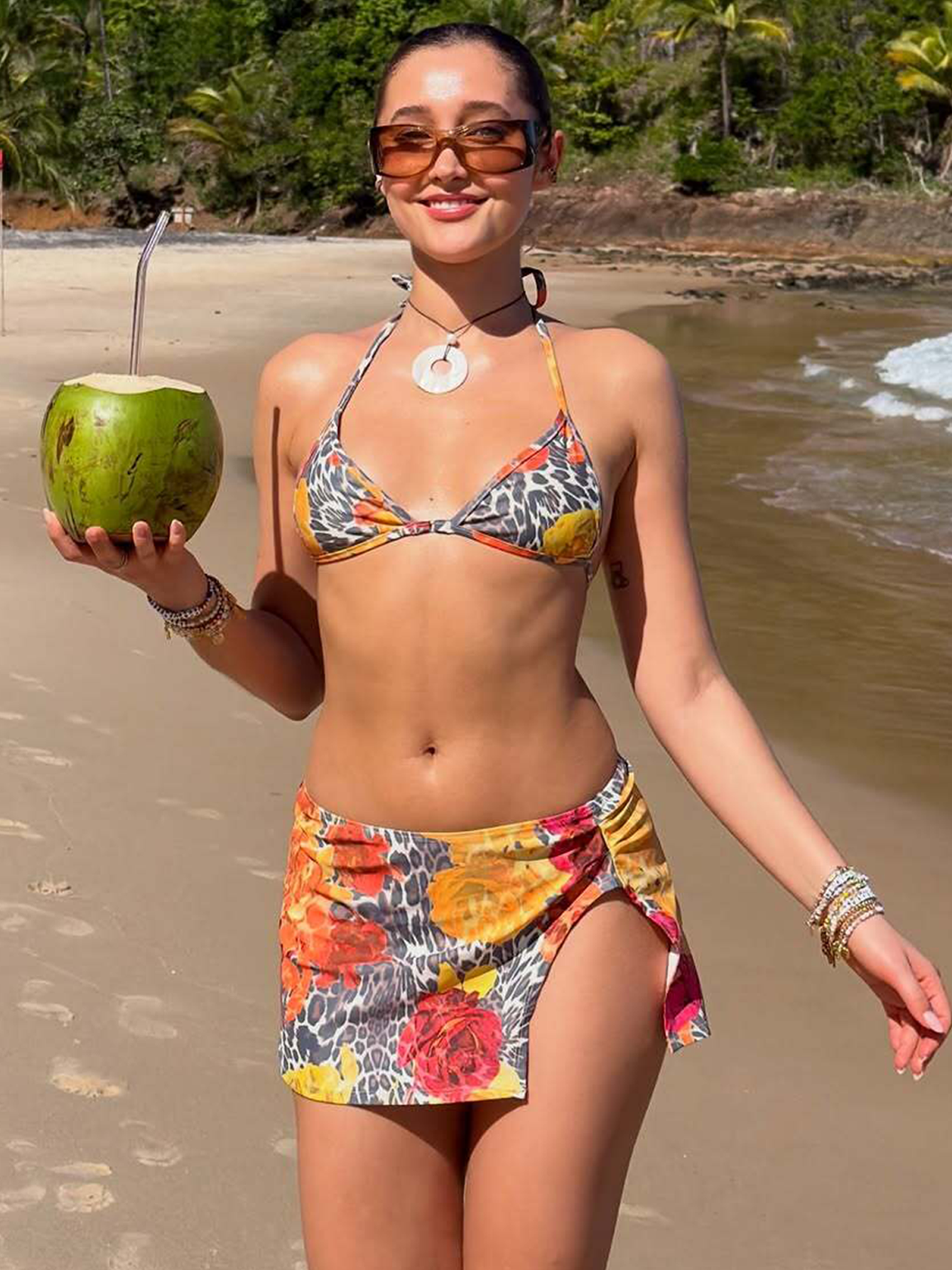 Hugcitar Polka Dot Print 3 Pie - Swimsuit Bikini Ruched บทวิจารณ์และราคา