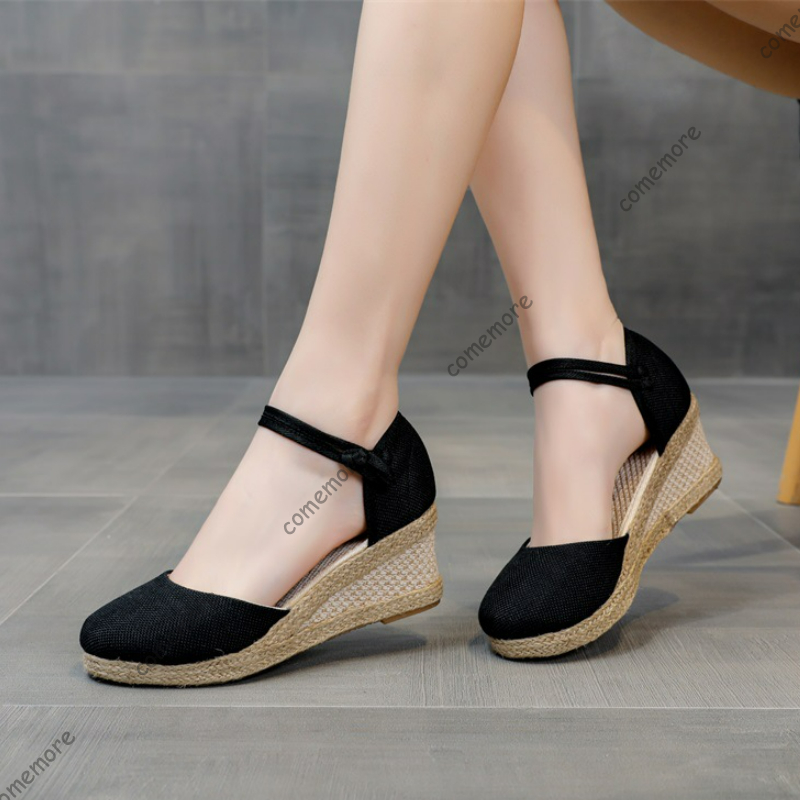 Comemore Sandals High Heel Sum - Wedge Espadrille Women บทวิจารณ์และราคา