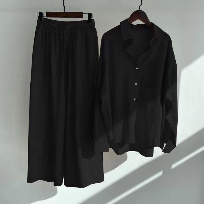 Women Cotton Linen 2 Piece Set - Linen Pant Wide บทวิจารณ์และราคา