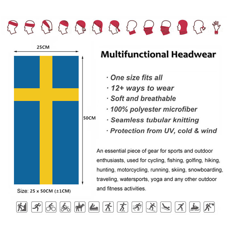 Sweden Flag Printed Bandana He - Headband Summer Knit บทวิจารณ์และราคา