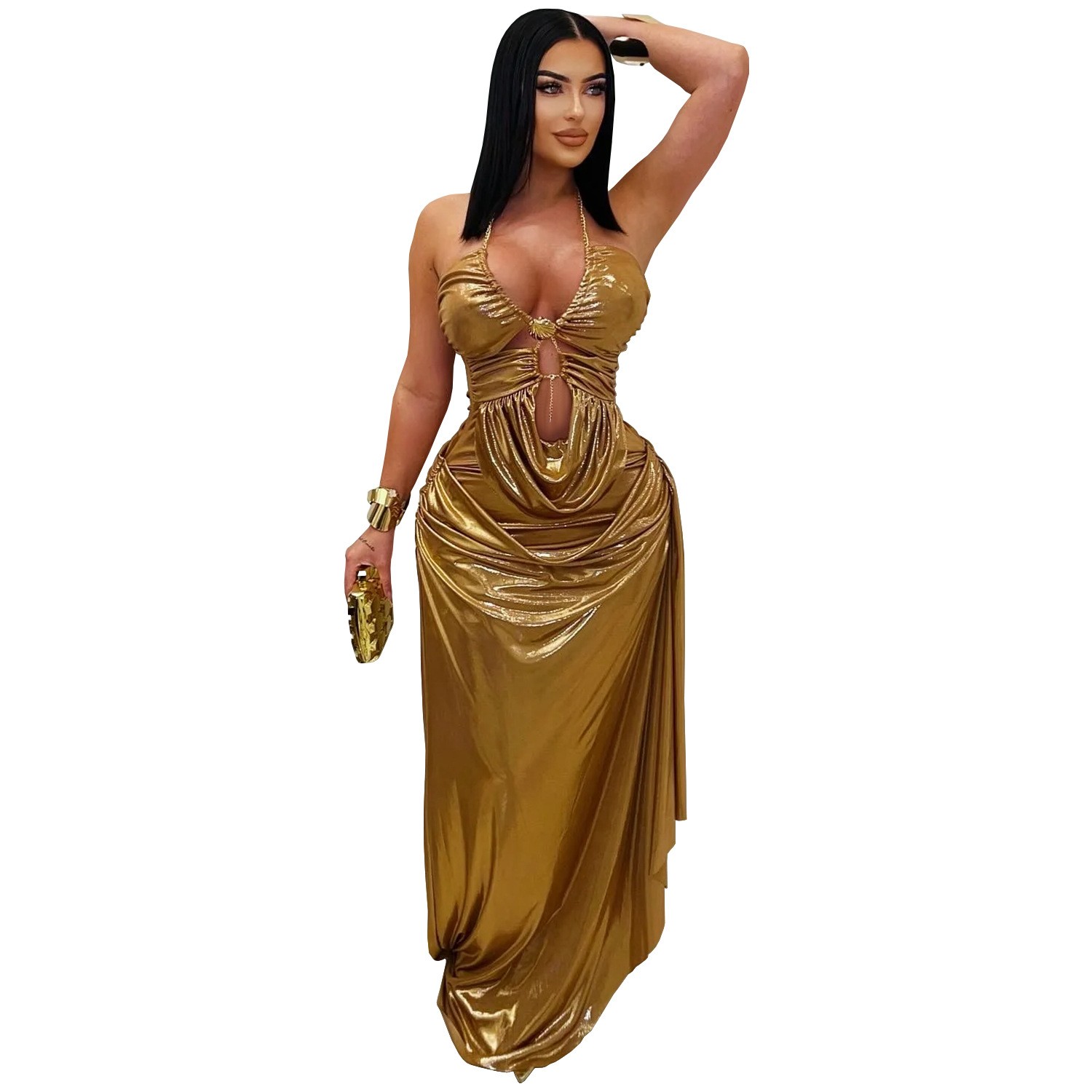 Prom Dress Evening Wedding Gue - Maxi Dress Halter บทวิจารณ์และราคา