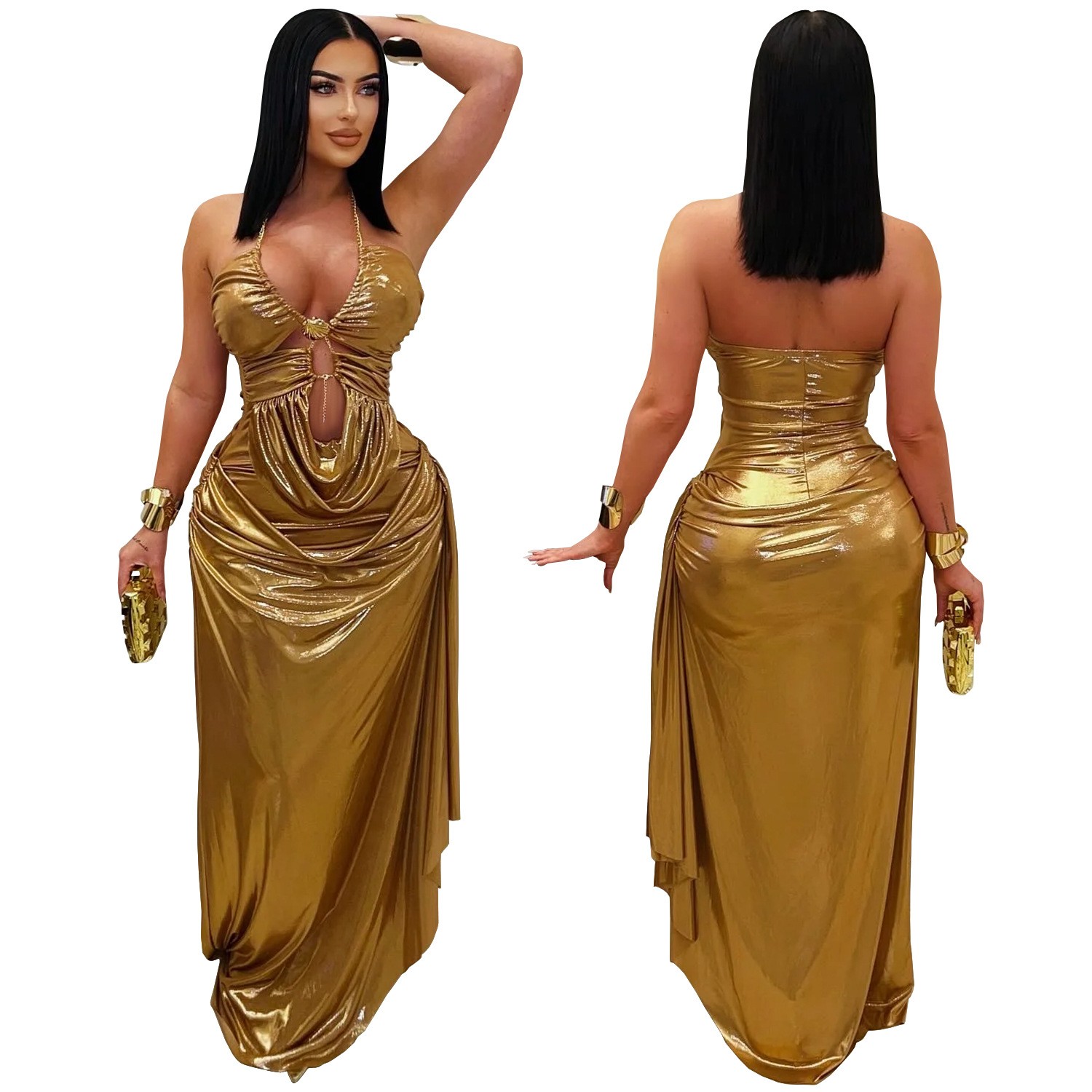 Prom Dress Evening Wedding Gue - Maxi Dress Halter บทวิจารณ์และราคา