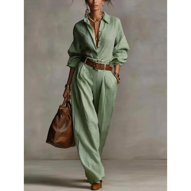 Spring Summer Temperament Soli - Linen Pant Wide บทวิจารณ์และราคา