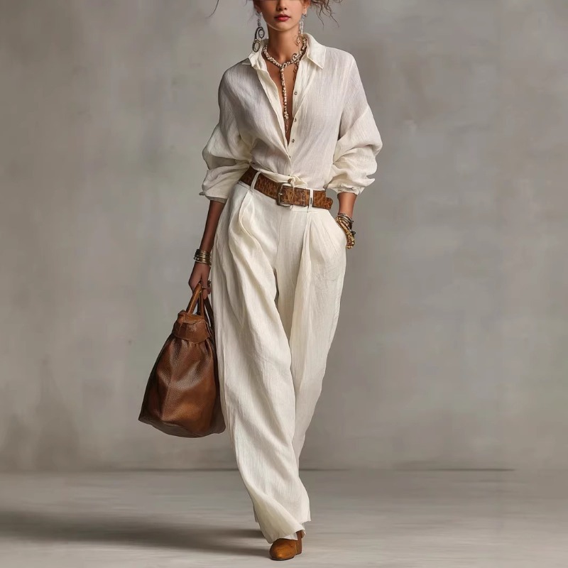 Spring Summer Temperament Soli - Linen Pant Wide บทวิจารณ์และราคา