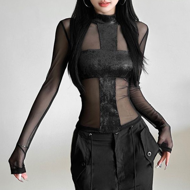 American Style Mesh Long Sleev - Blouse Off Shoulder บทวิจารณ์และราคา