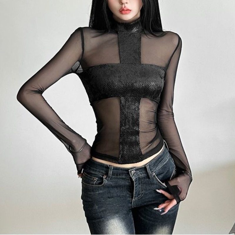 American Style Mesh Long Sleev - Blouse Off Shoulder บทวิจารณ์และราคา