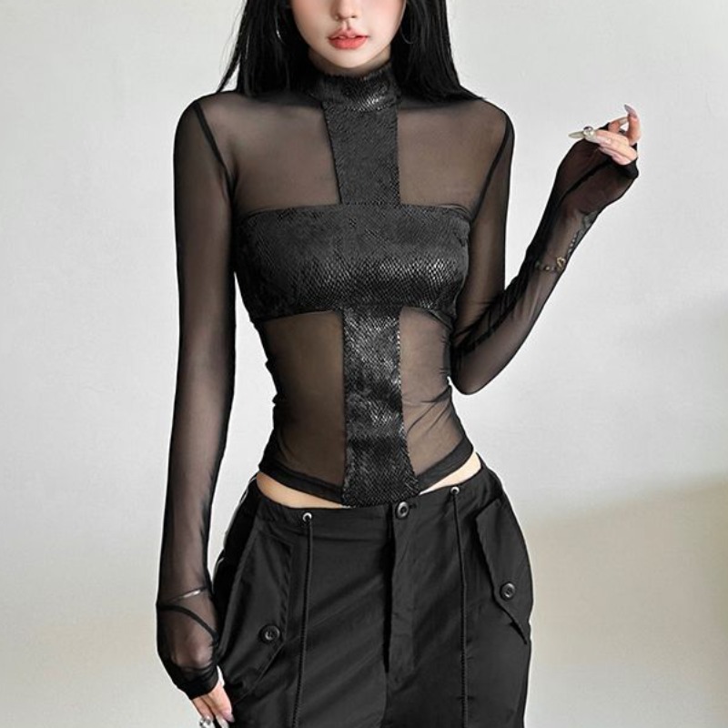 American Style Mesh Long Sleev - Blouse Off Shoulder บทวิจารณ์และราคา